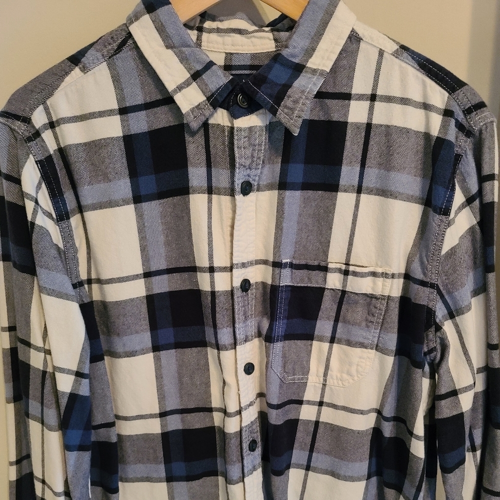 American Eagle Blue Checkered Flannel